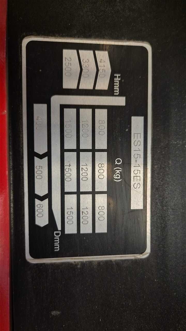 Elektryczny wózek podnośnikowy paleciak ES15-15ES 4150mm
