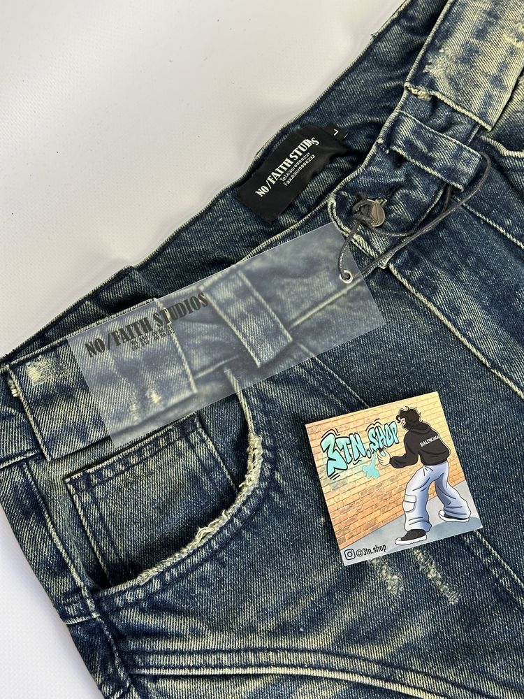 NFS NO FAITH STUDIOS baggy faded jeans distressed archive opium джинсы