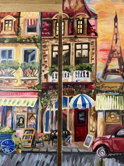 Триптих. Париж. Картина олією