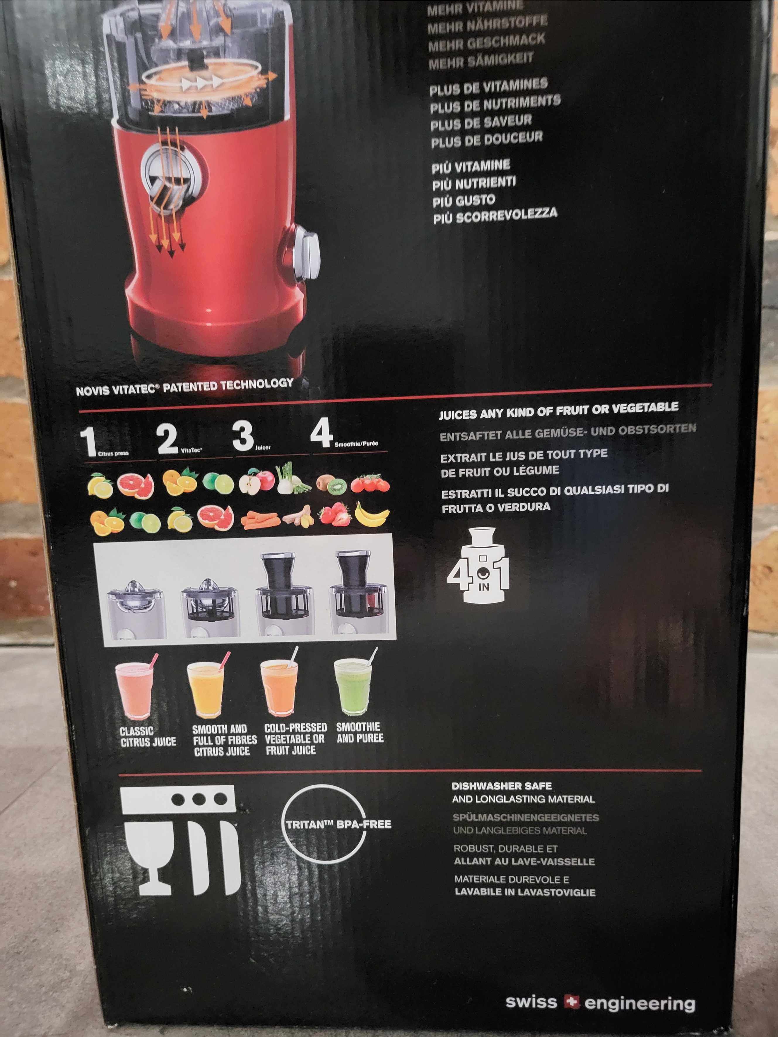 Novis Vita Juicer wyciskarka do owoców do warzyw, sokowirówka