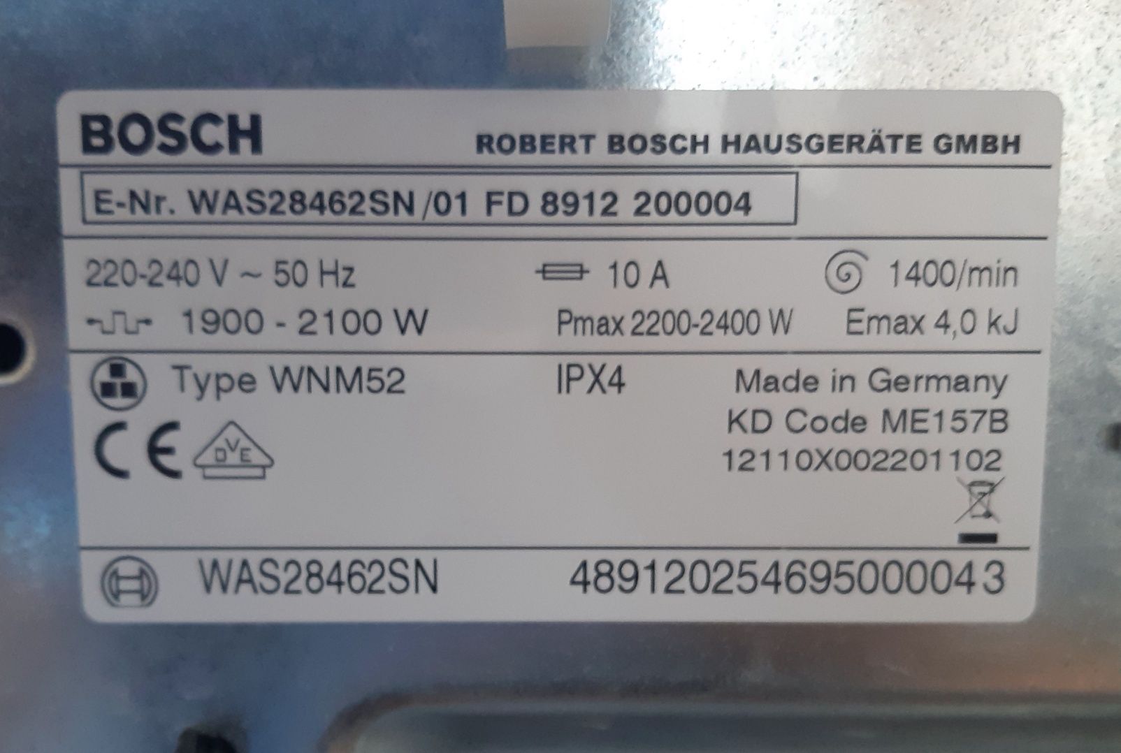 Пральна машина/ Стиральная машина Bosch, 8 кг