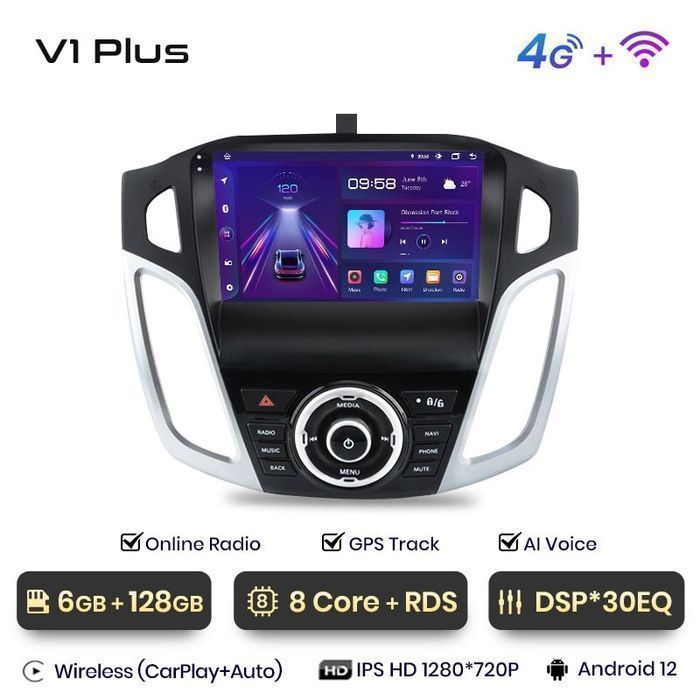 Radio nawigacja Ford Focus 3 MK3 2011 - 2019 Android Carplay 6GB 128GB