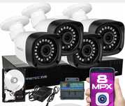 Zestaw monitoringu 4xkamera 8mpx rejestrator 1TB monitoring