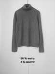 Massimo Dutti golf wełna kaszmir wełniany sweter z golfem ciemny szary