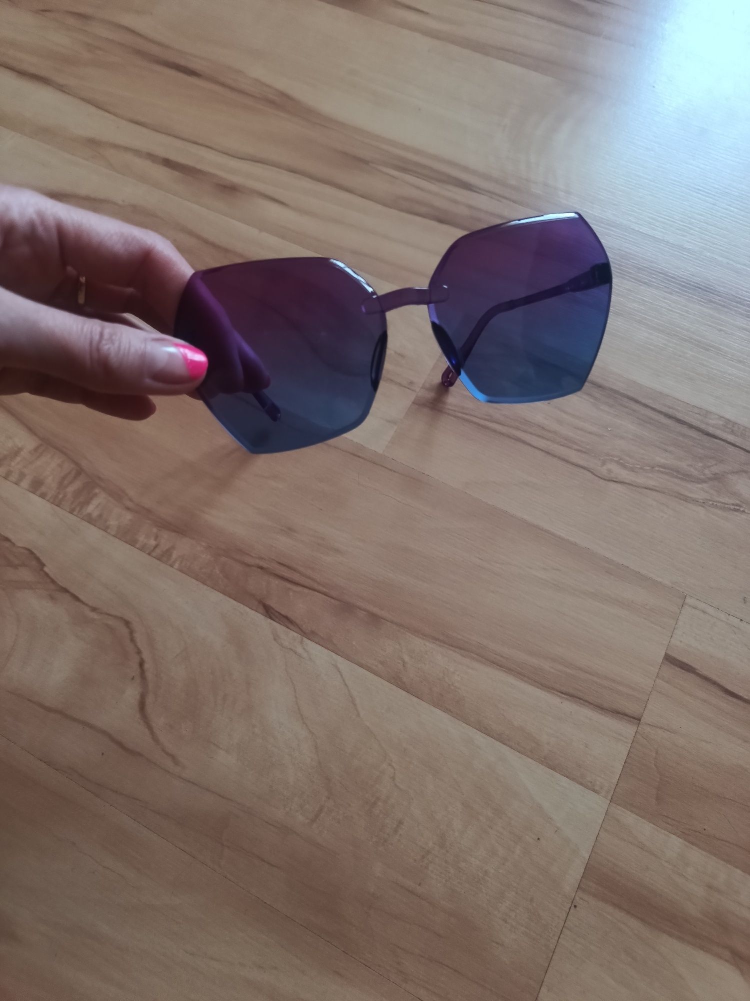 Okulary przeciwsłoneczne fioletowe różowe UV