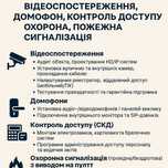 Безпека: відеоспостереження, домофон, контроль доступу, охорона