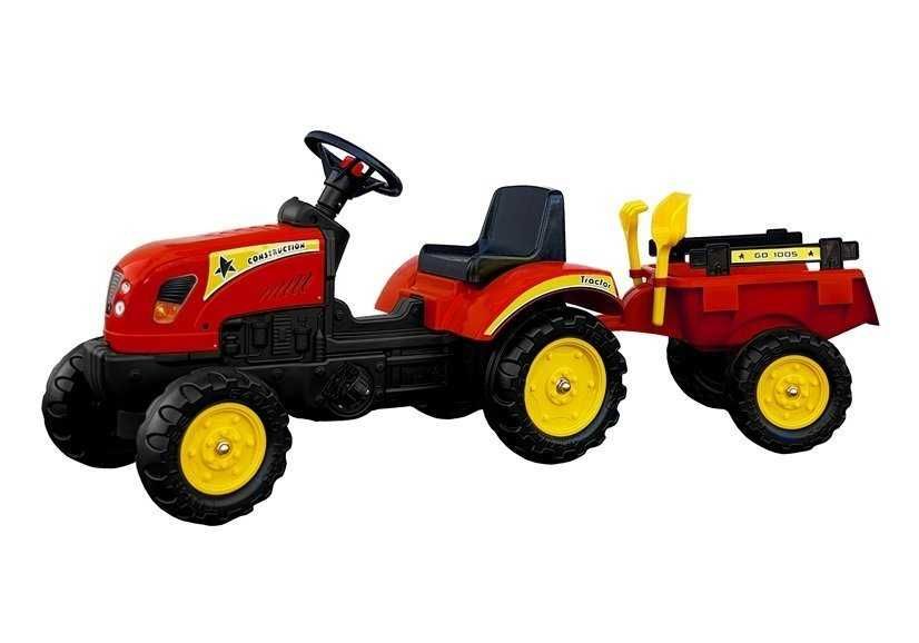 Traktor Branson z Przyczepą czerwony Pedały 135 cm/TYLKO WYSYŁKA