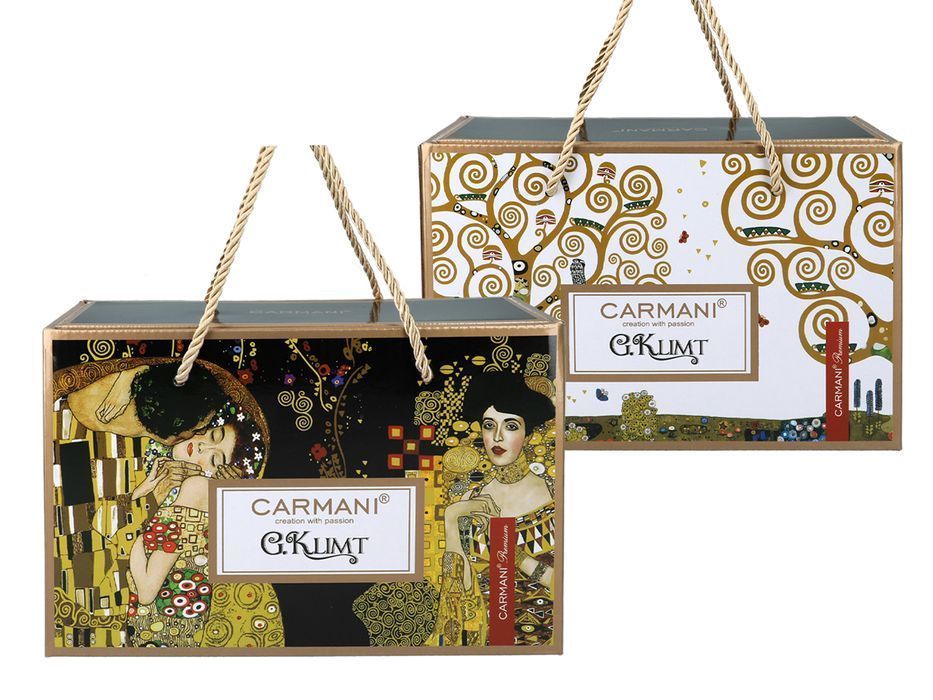 Filiżanka espresso Vanessa - G. Klimt, Drzewo życia, białe tło CARMANI