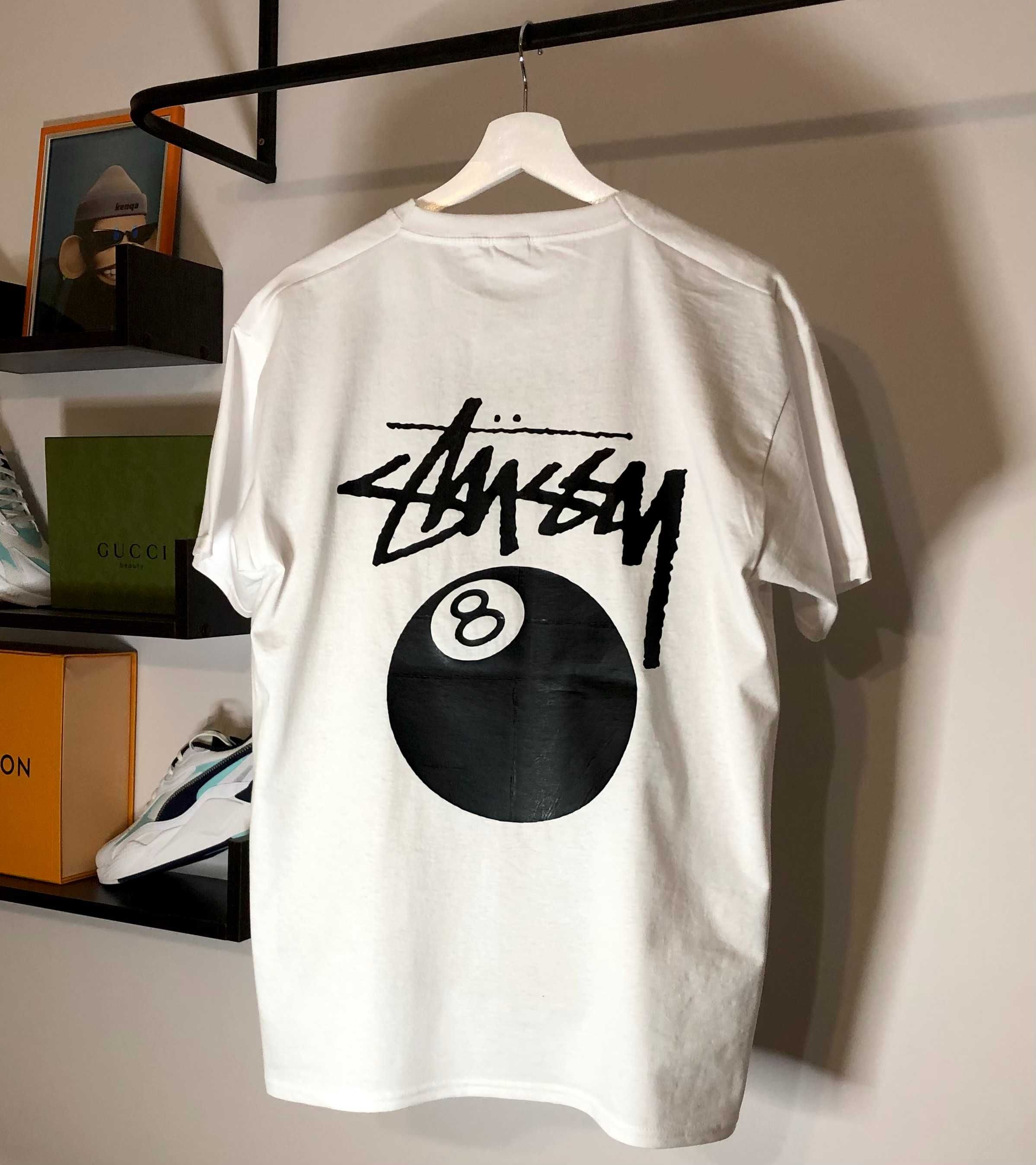 Футболка Stussy 8 Ball (білого кольору)