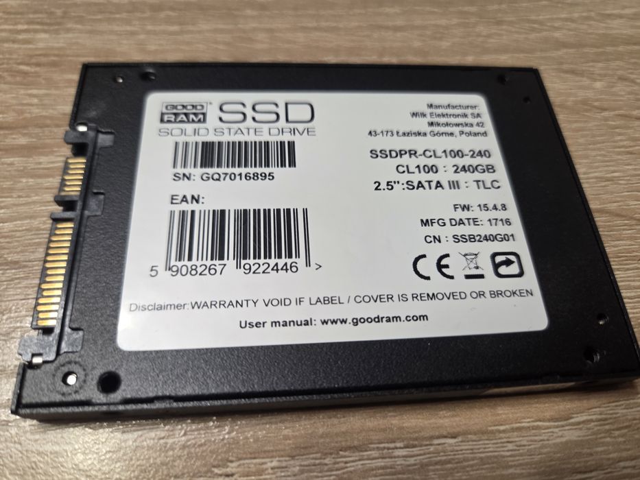 Dysk SSD 240GB SATA 2,5 cala goodram CL100