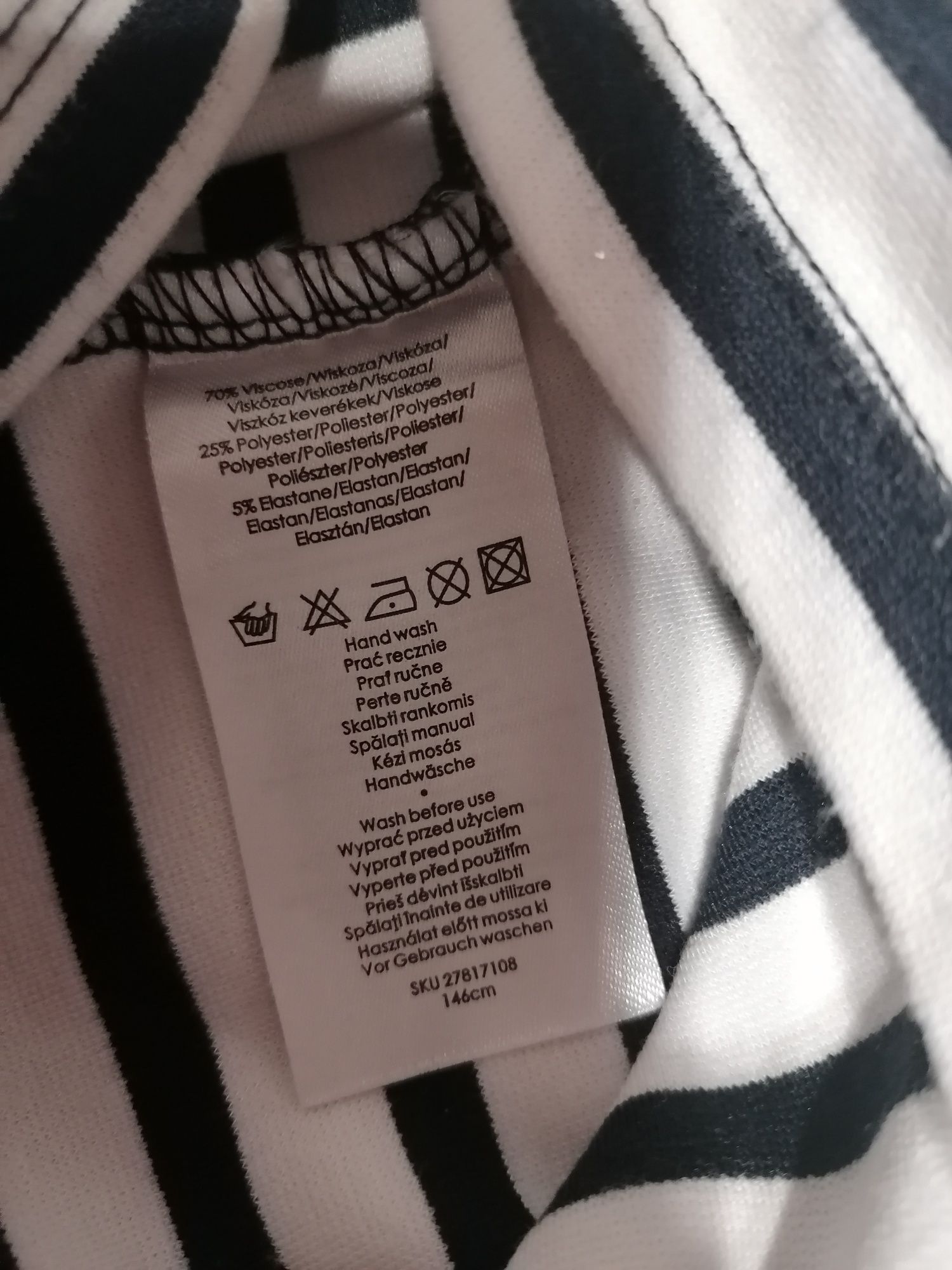 Spódniczka mini biało-granatowe paski rozmiar 140