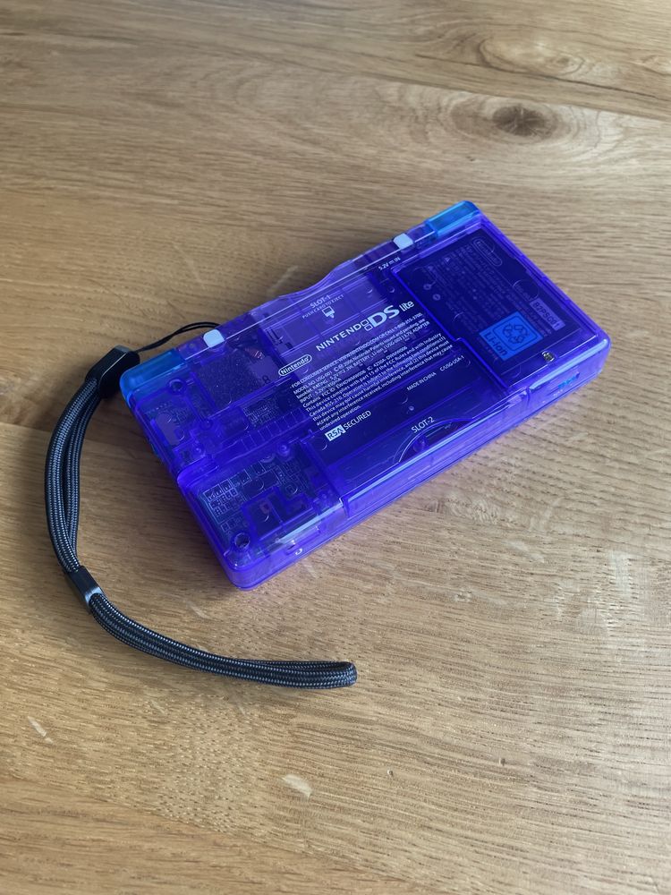 Nintendo ds Lite przezroczysty fioletowy karta R4