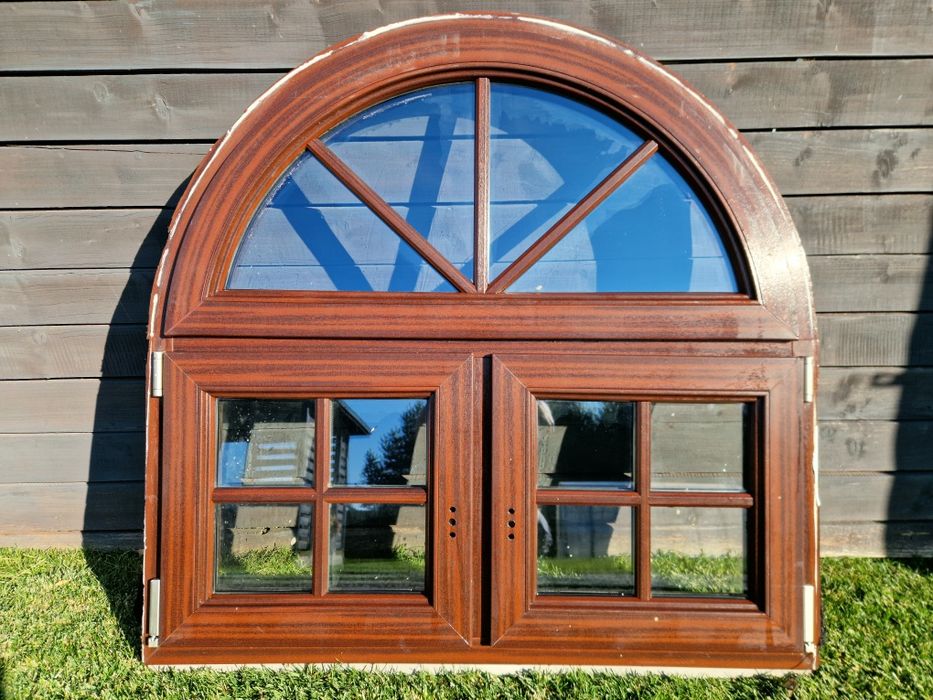Okno 116.5x113.5 pcv jak nowe brazowe machon 2szybowe duży wybór