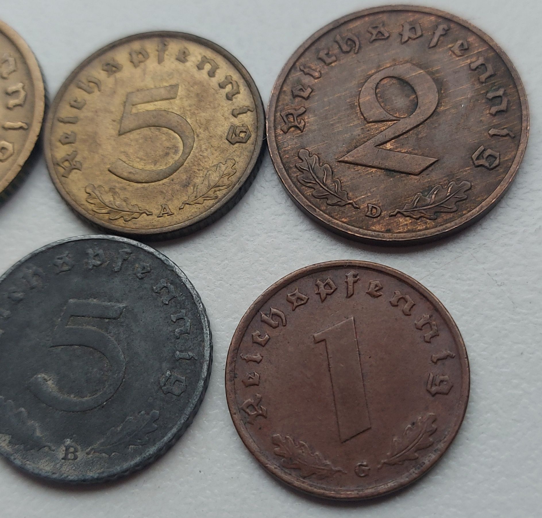 3 Рейх 1937 - 1942 р. 1 2 5 10 пфенніг 6 монет алюмінієва бронза цинк