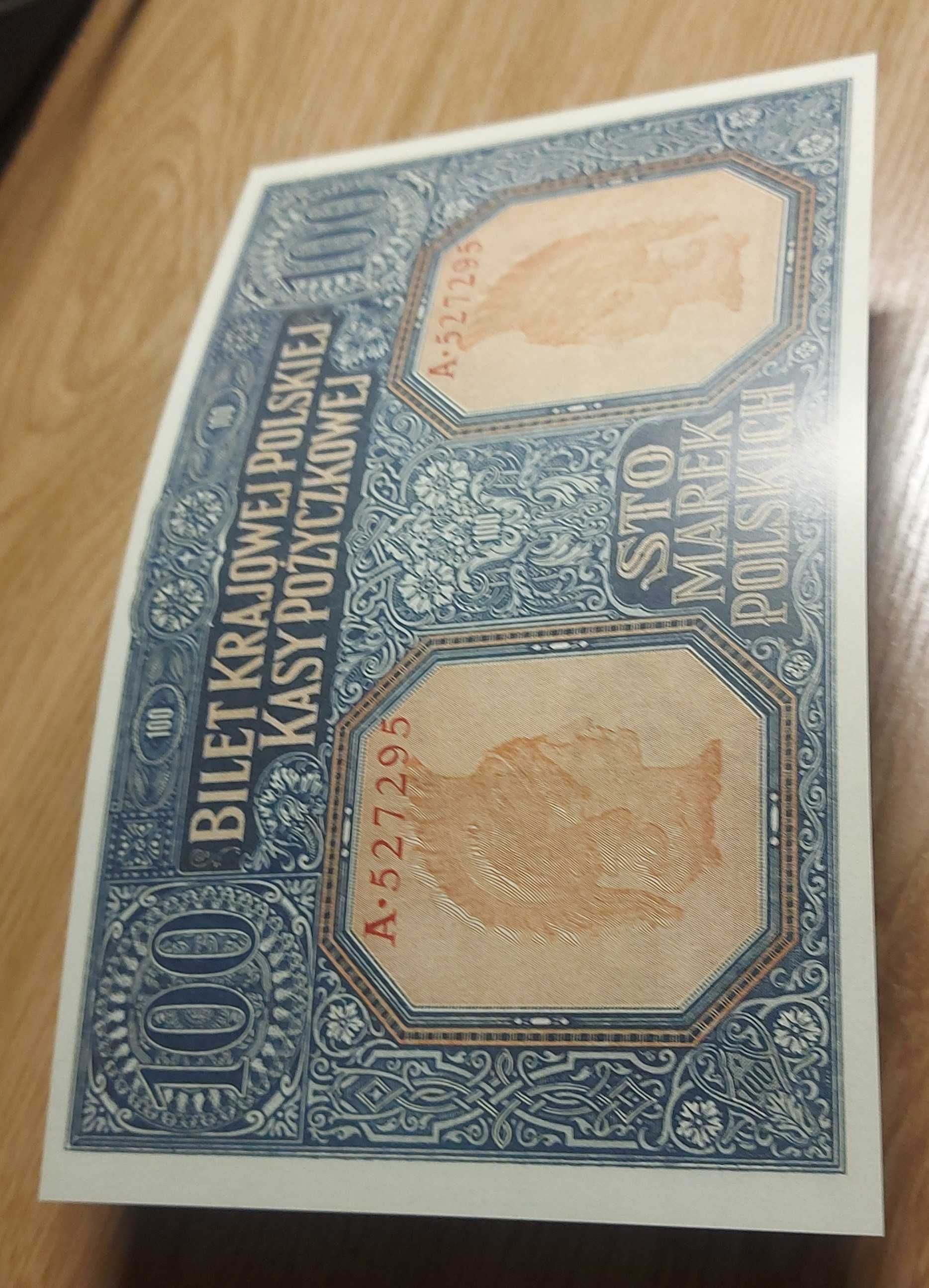 Reprodukcje banknotów 100 marek polskich - 2szt