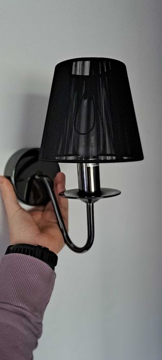 Komplet 2x kinkiet czarny Abażur