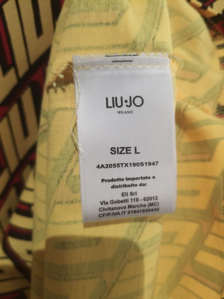 Liu Jo Bluzka t-shirt tunika logo monogram żółta roz.M jak Pinko Pepe