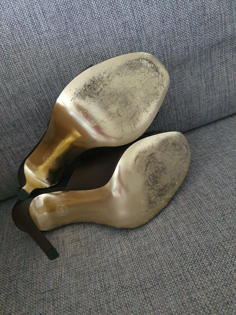 Sandały Stella McCartney 39.5 brązowe skóra wegańska szpilki