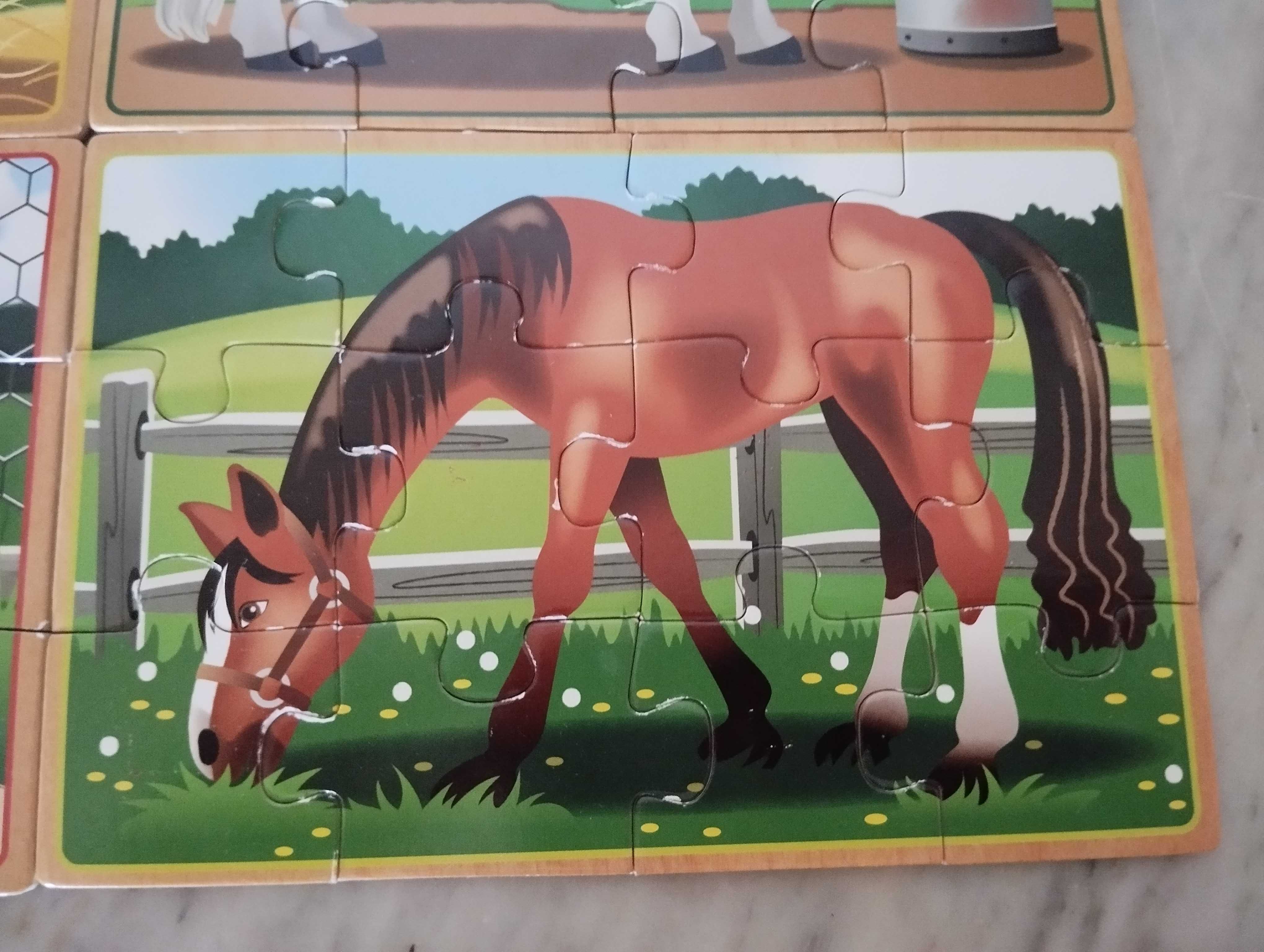 4 puzzles de madeira