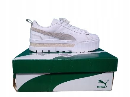Puma 38,5 Buty Damskie Mayze Shiny Team Gold Białe Skórzane T223