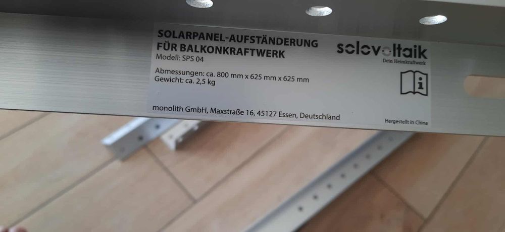 Stelaż system solarny balkonowy Solovoltaik