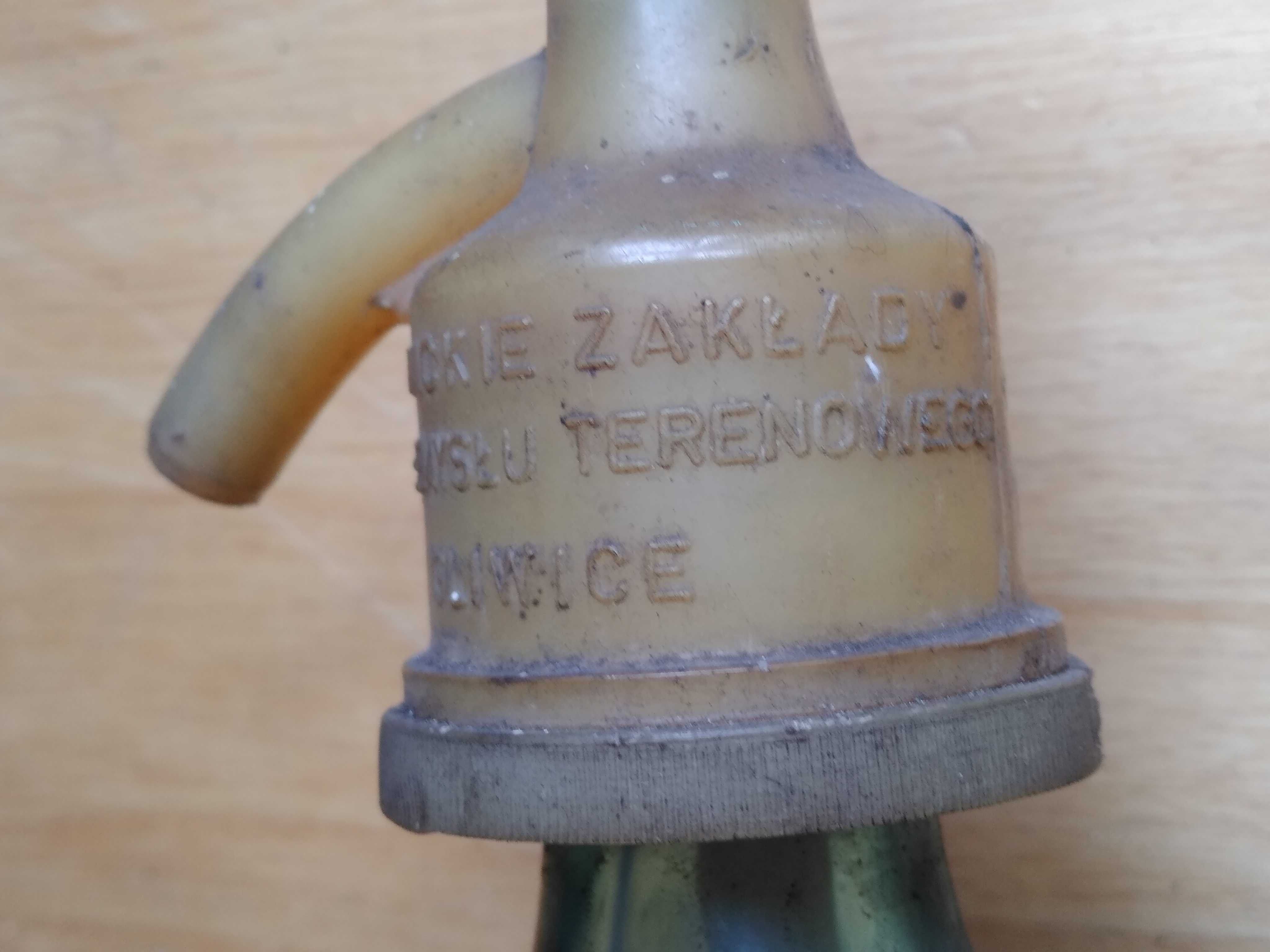 Stary szklany syfon zabytek PRL GZPT Gliwice