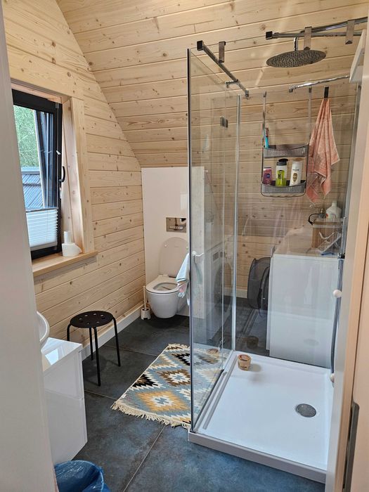 Domek letniskowy całoroczny z linią brzegową, Mazury ,  z bala, nowy.