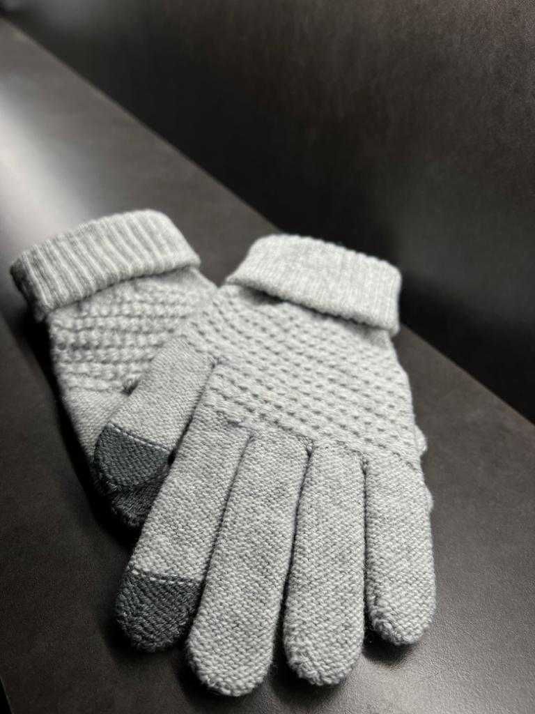 Rękawiczki dotykowe zimowe szare uniwesalne
