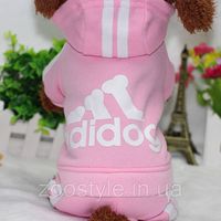 Спортивний костюм комбінезон для собак та котів Adidog Рожевий