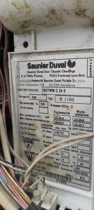 Saunier Duval Isotwin C 24 E piec gazowy / płyta główna / części