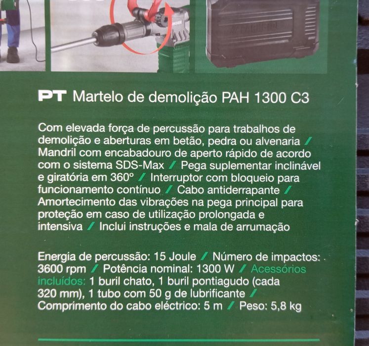 Martelo de demolição Parkside 15 joules