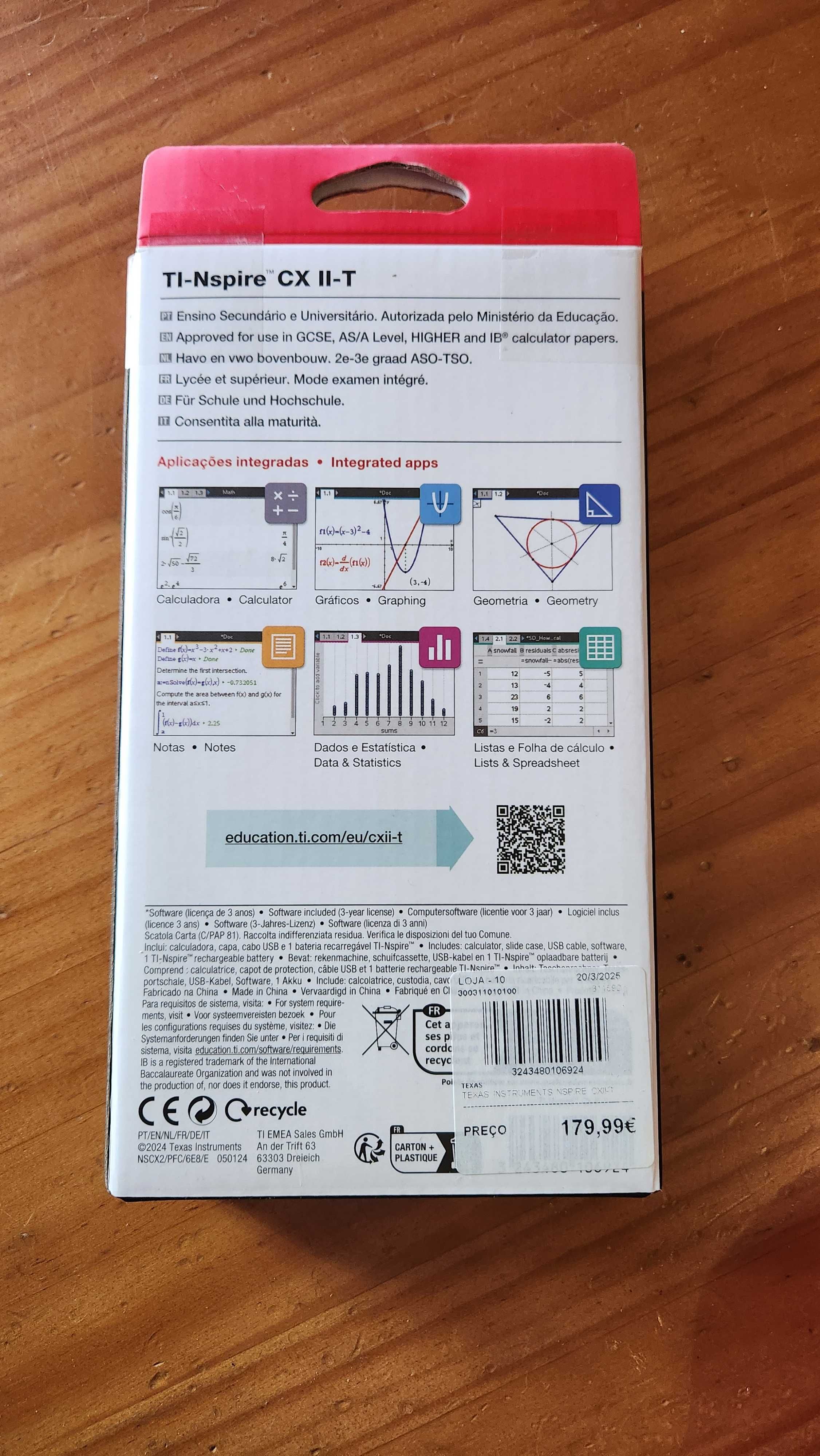 Calculadora gráficas Texas Ti-Nspire CX II-T (nova)
