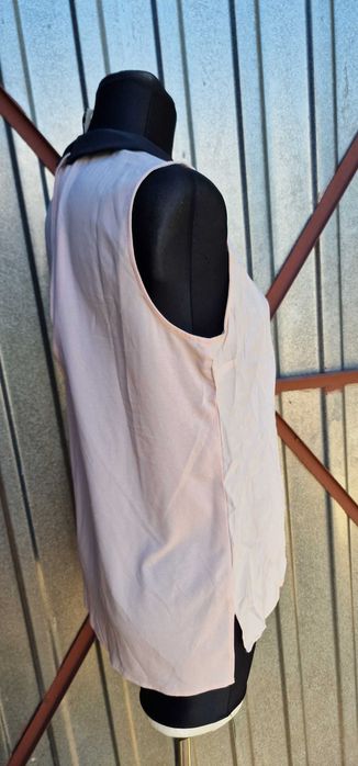 Stradivarius elegancka bluzka bez rękawów pudrowy róż M