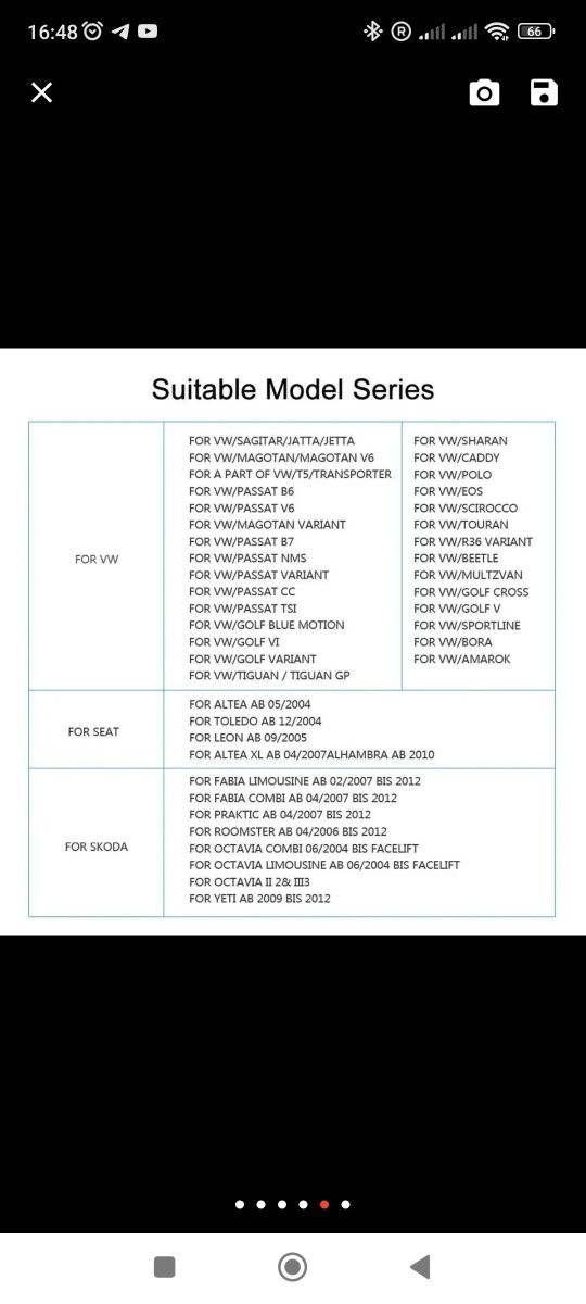 Radio android VW Skoda Seat