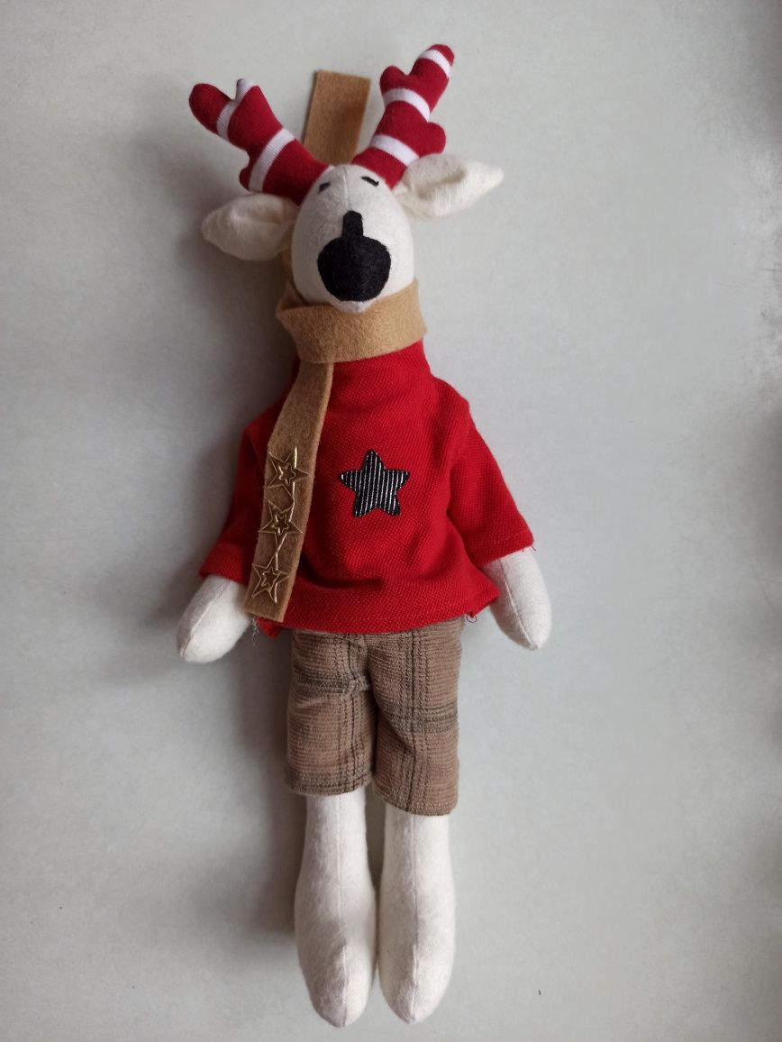ręcznie robiona maskotka zabawka lalka renifer łoś Boże Narodzenie