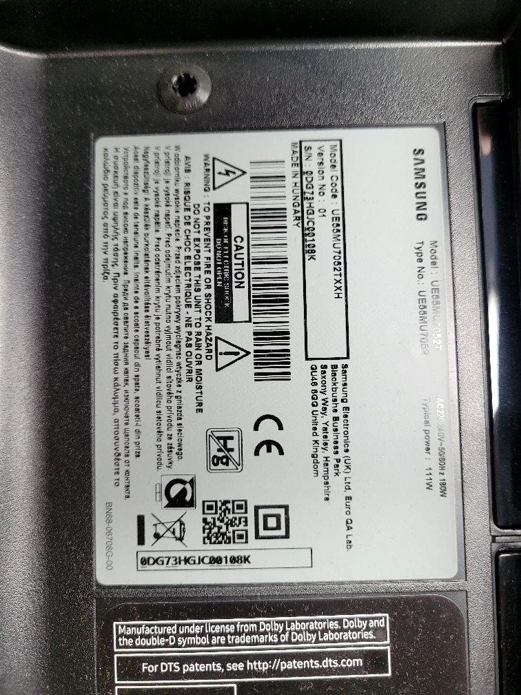 TV Samsung 55 uszkodzona matryca