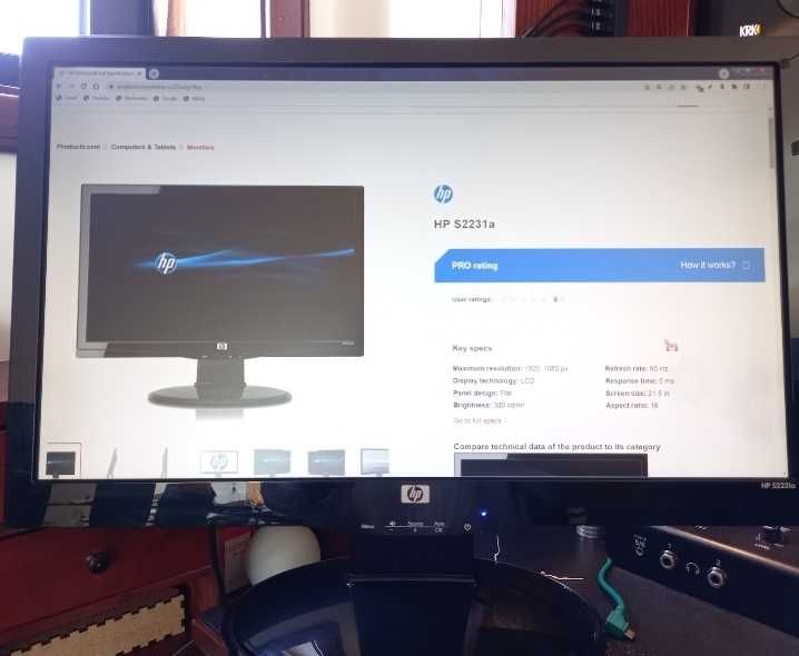 Monitor HP 21,5 polegadas