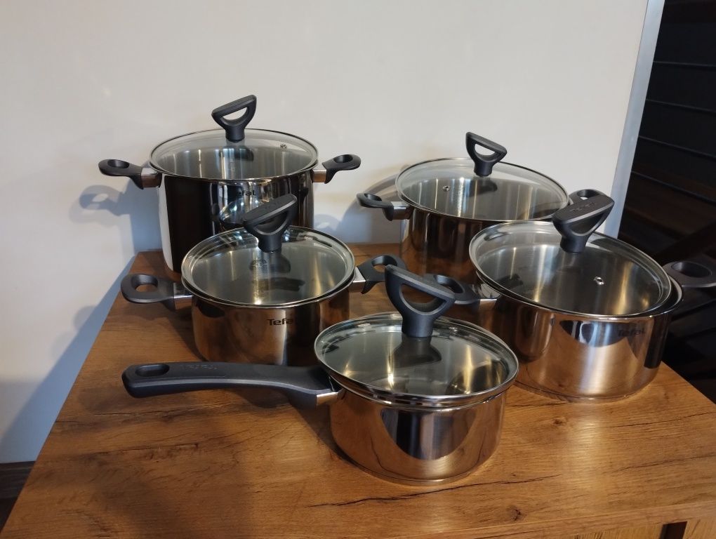 Nowy Zestaw garnków Tefal Daily Cook G712SA55 Indukcja 10 elementów.