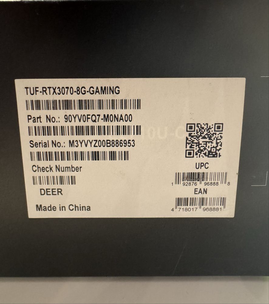 Geforce RTX 3070 TUF Gaming 8GB (Asus)