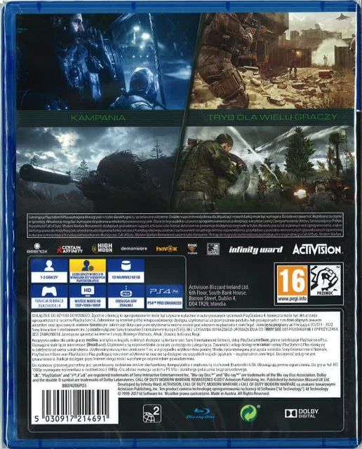 Call of Duty: Modern Warfare Remastered PL (PS4) Gra nowa w folii