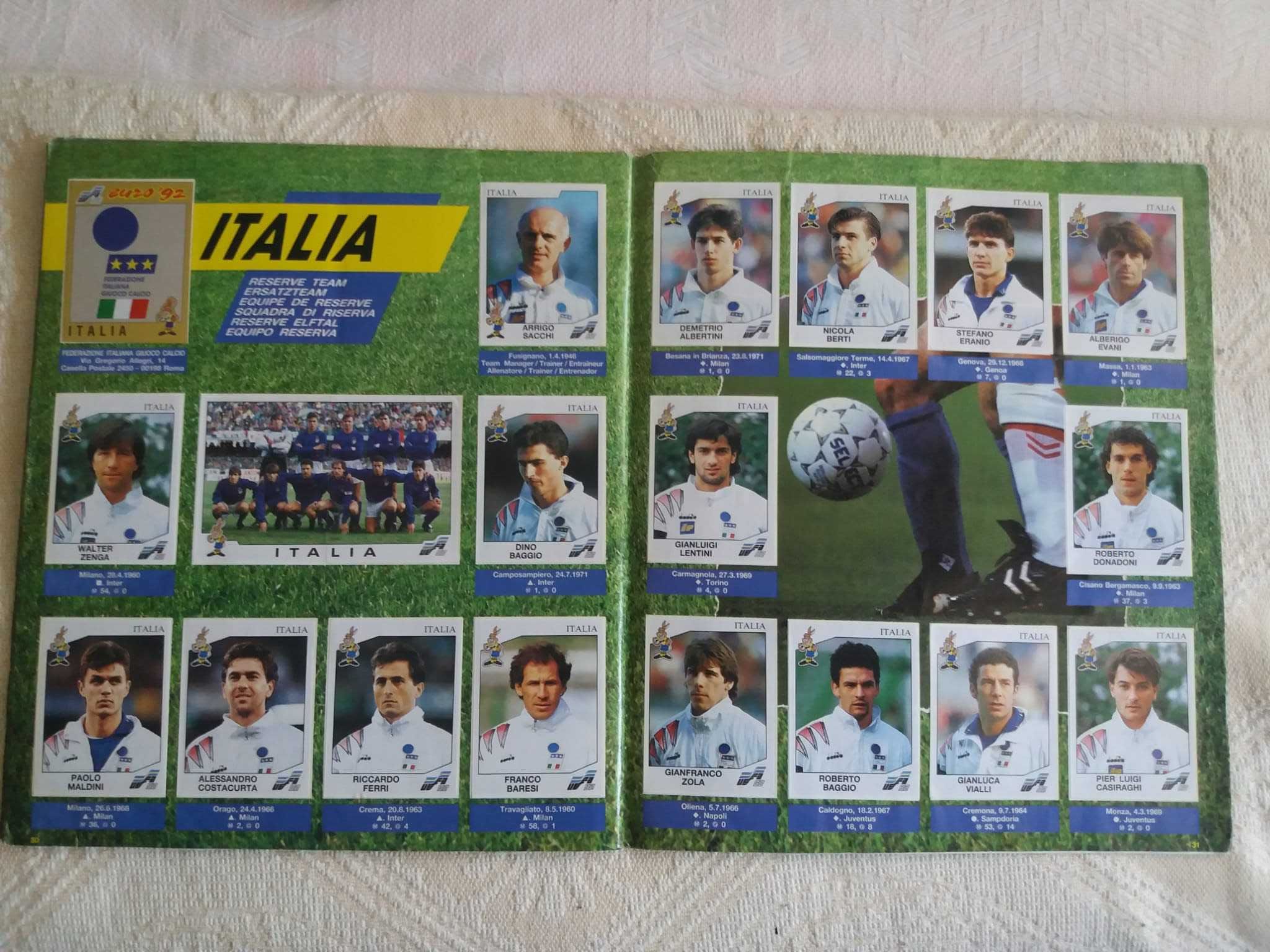 Caderneta Completa Futebol Europeu 1992 (Panini)