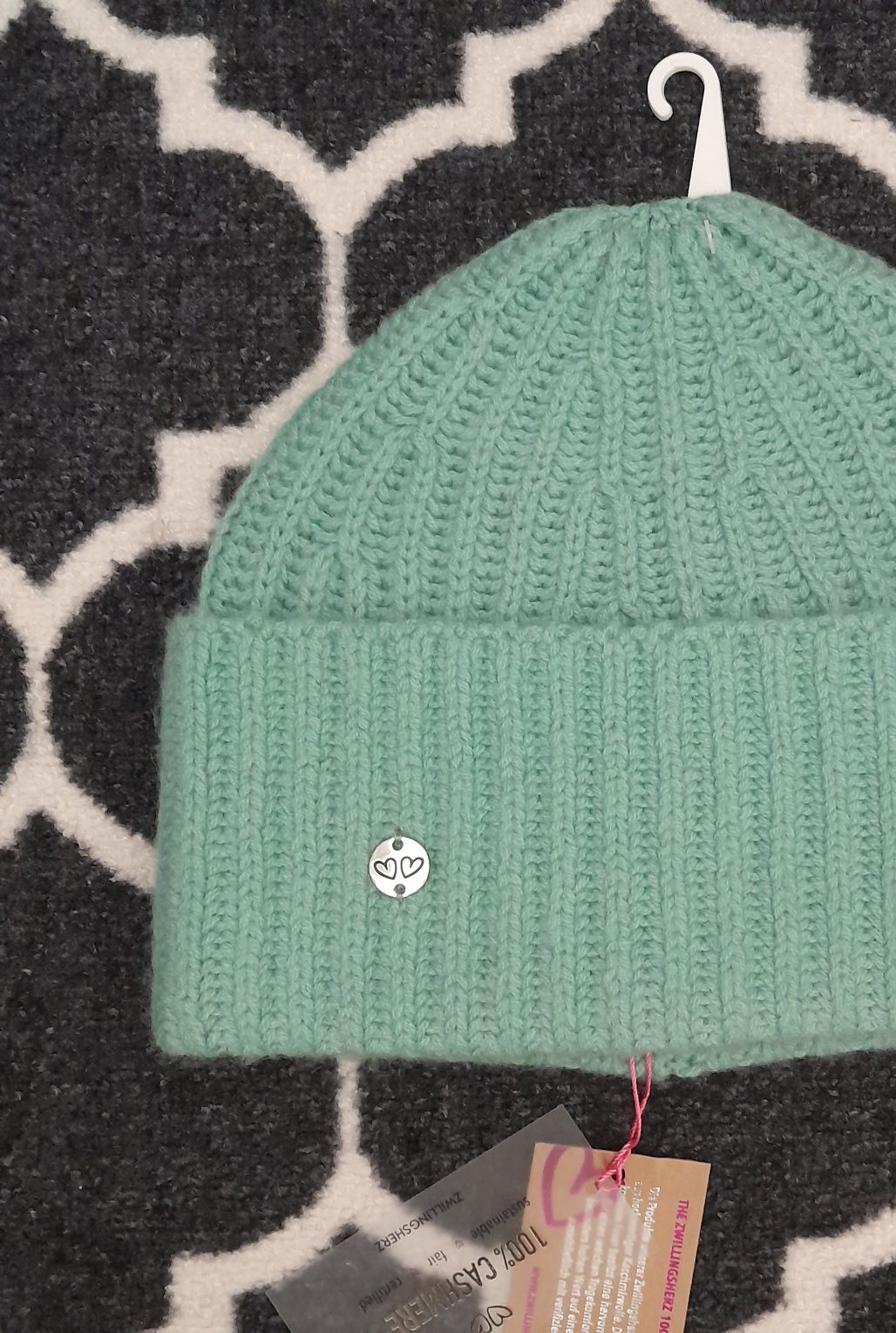 Czapka 100% kaszmir Zwillingsherz kaszmirowa zimowa damska cashmere