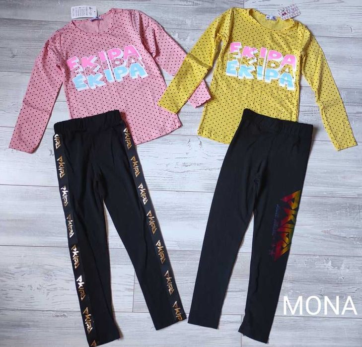 bluzka tshirt ekipa tik tok szara różowa 128/134/140/146/152/158/164