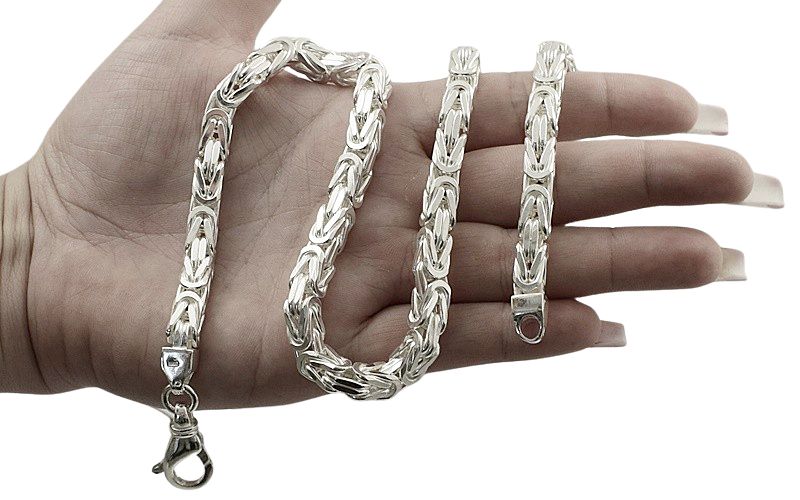 Srebrny Łańcuszek Splot Królewski Pełny 6,20 mm pr 925 Grawer Gratis