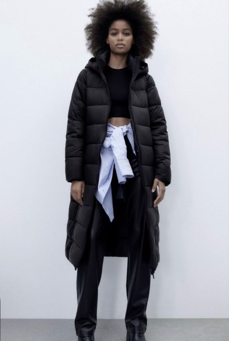 Продам довгий пуховик ZARA ! Xs