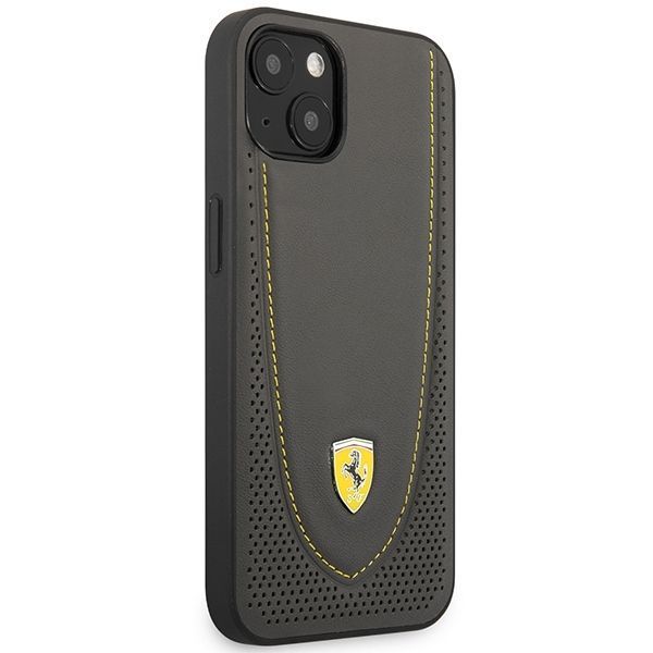 Etui Ferrari Leather Curved Line dla iPhone 13/14/15 6.1" - Czarny