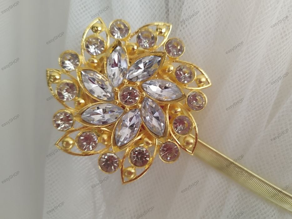 Komplet magnesów złotych do firan zasłon