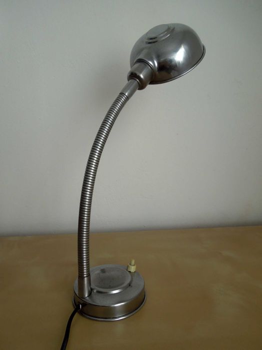 Mid century - Candeeiro industrial em metal/ Metal Gooseneck Desk Lamp
