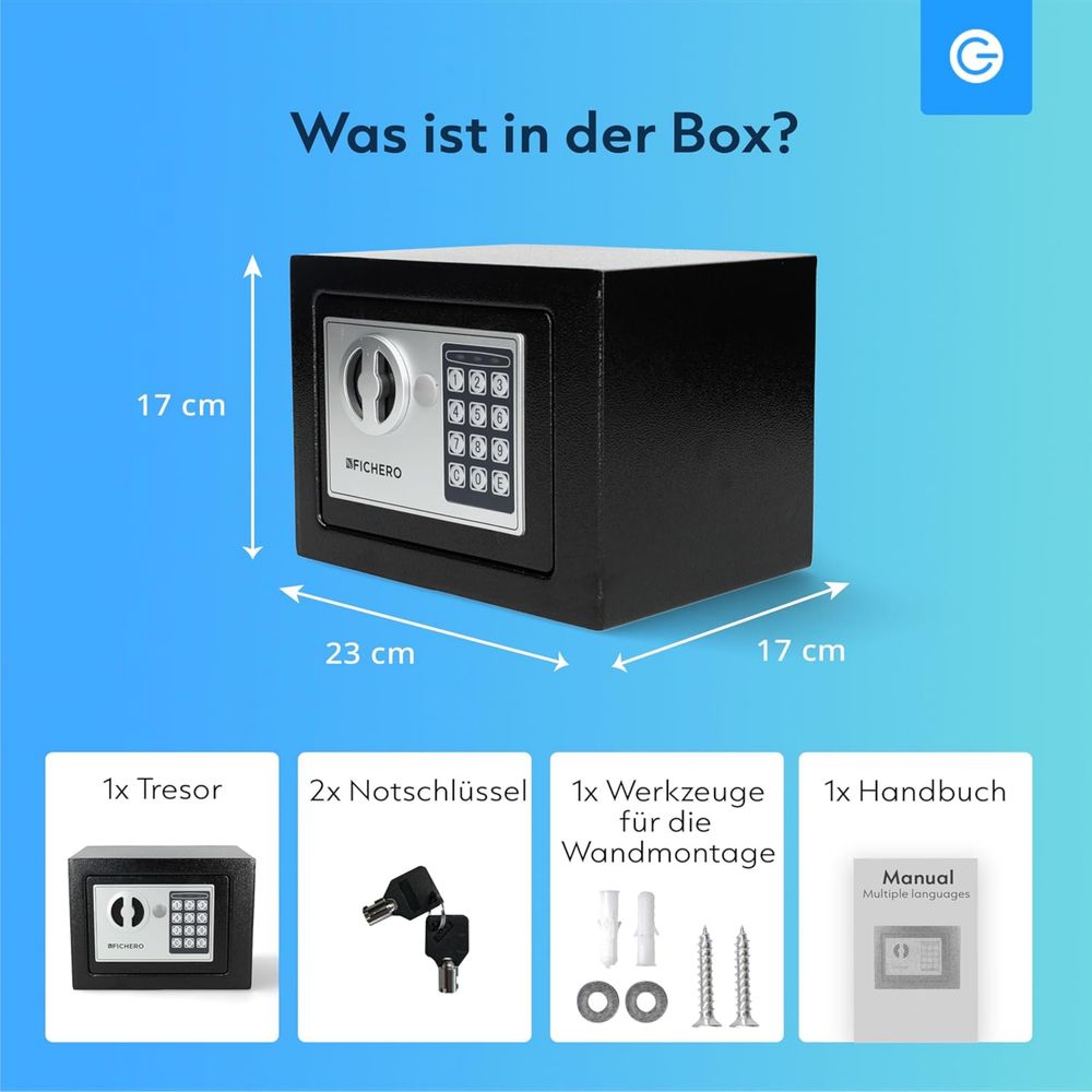 Sejf do domu, elektroniczny z kodem od 3 do 8 cyfr z 2 kluczami