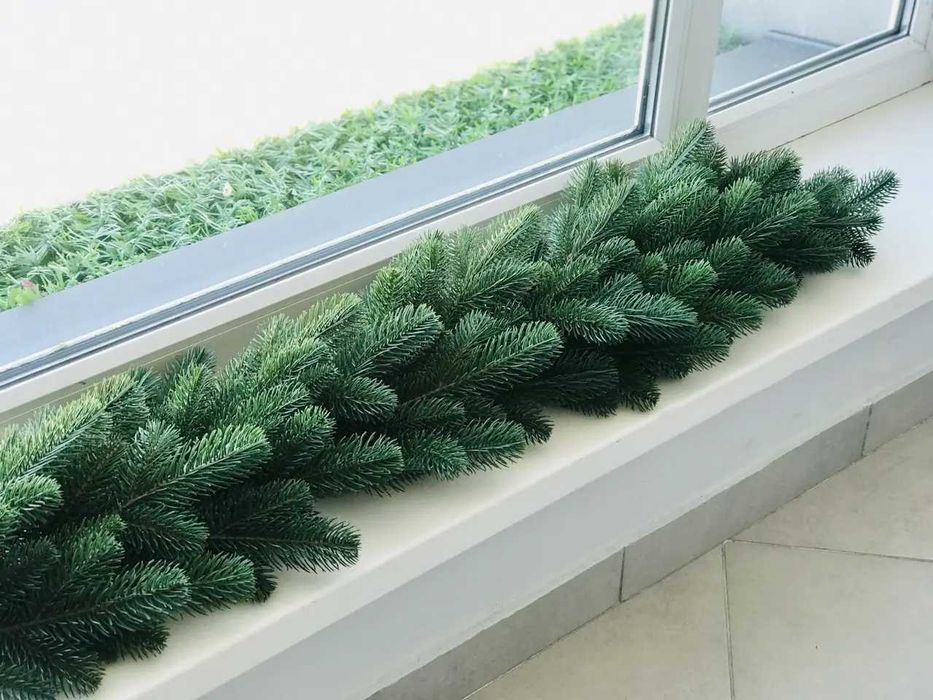 Хвойні новорічні гірлянди Lux - декор (литі зелені 1.2 м. та 2 м.)